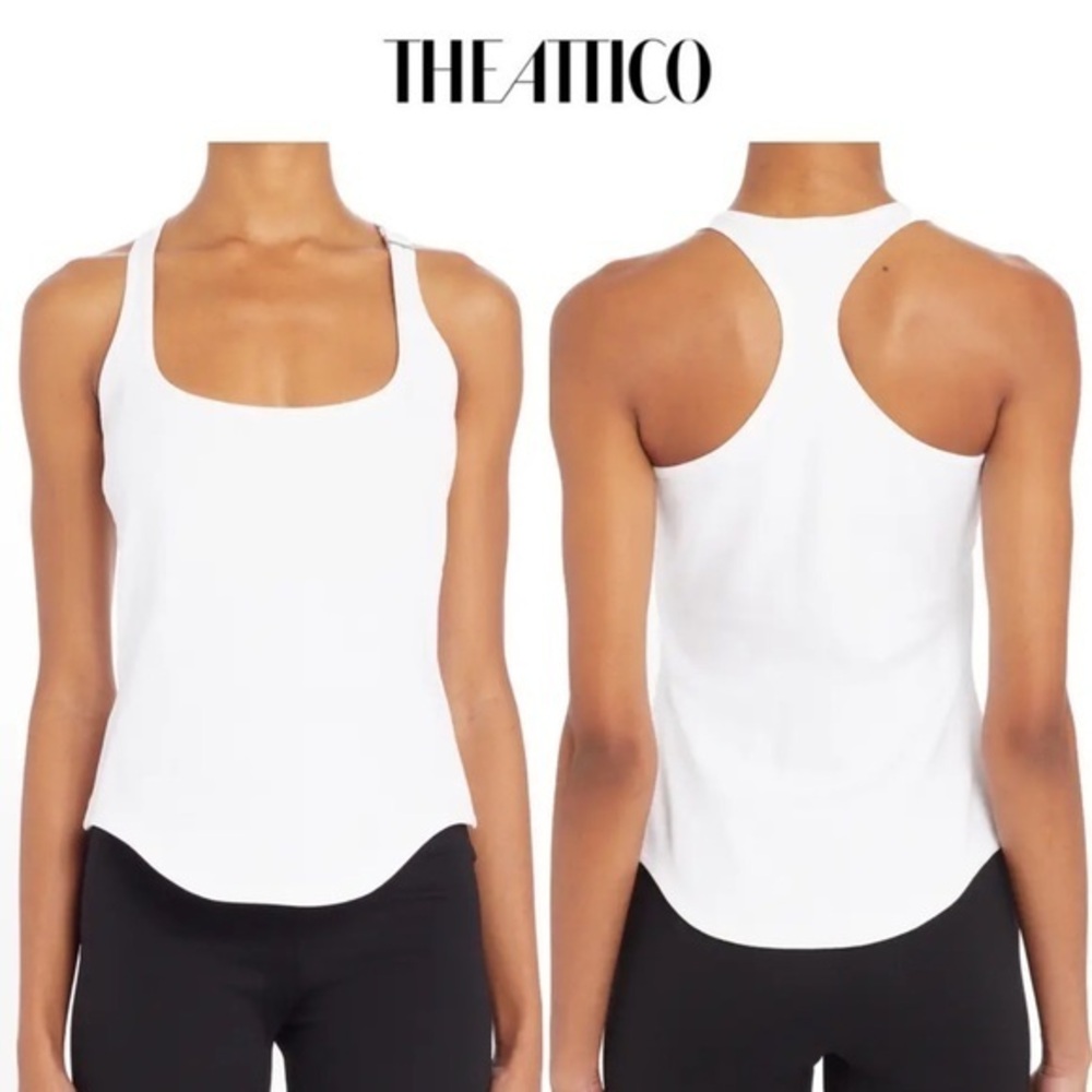 ATTICO Meghan Jersey Tank Top in White sz 46 US 10 330$